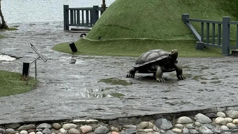 Статую красноухой черепахи установили на озере &laquo;30'Ка&raquo; в Железноводске